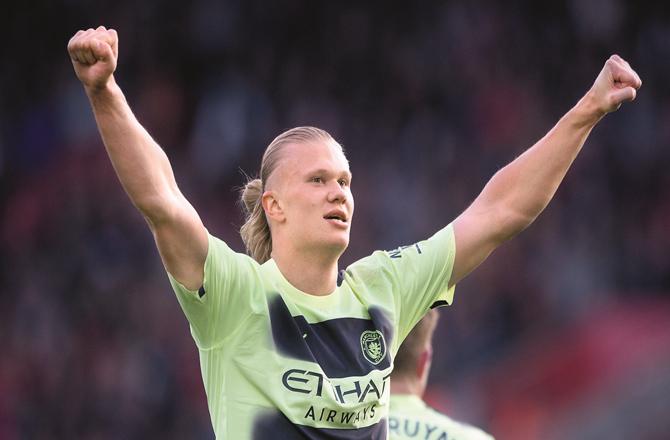 Erling Haaland scored a goal for Manchester City.